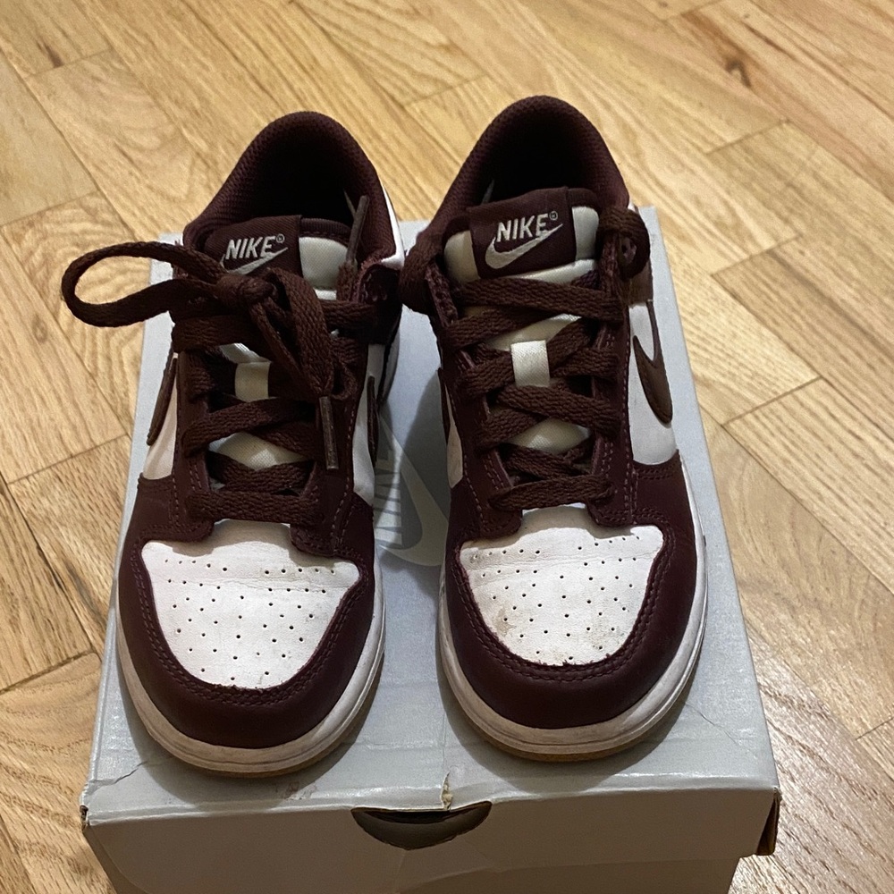 Nike Kids' Burgundy and White Sneakers